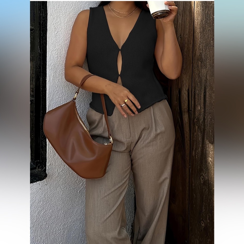 Stylish Black Cutout Top
